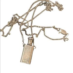 Vintage Sterling silver poison bottle pendant necklace Mary Kay